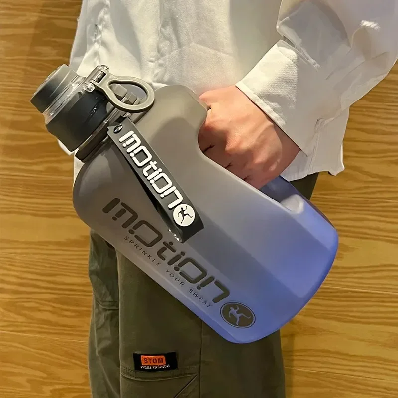 

2 Liter Sports Water Bottle With Straw Large Capacity Fitness With Scale Gradient Kettle Outdoor Plastic Portable Water Bottle