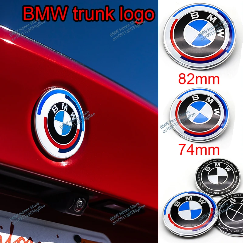 3D ABS 74mm 82mm BMW Hood Emblem Car Front Bonnet Logo Rear Trunk Badge Cover For BMW E39 E46 E30 E36 E87 E60 E90 M4 Accessories