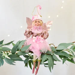 Fairy Christmas Tree Decoration Elf Home Decor Handmade Doll Angel Hanging Baubles Decoration Christmas Tree Doll With Wings