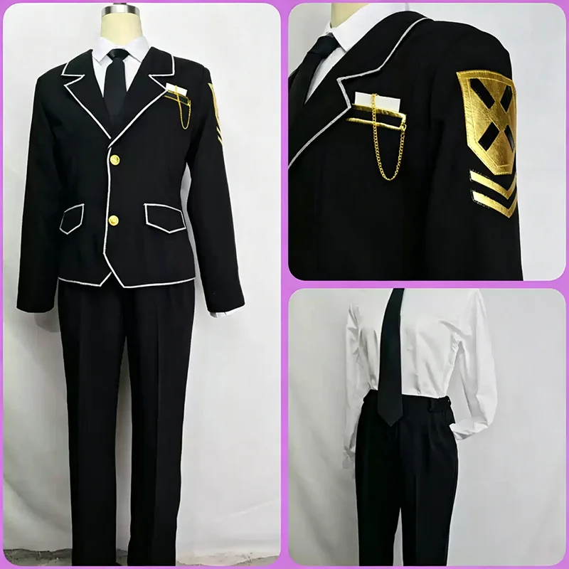

Game Character Rien Cosplay Costume Limbus Company Cos Anime Black Suit Full Set Halloween