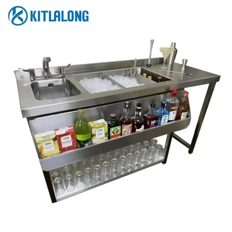for Kittralon Custom Stainless Steel Bar Equipment High American Standard Cocktail Bar Station Professional Bartender Tool