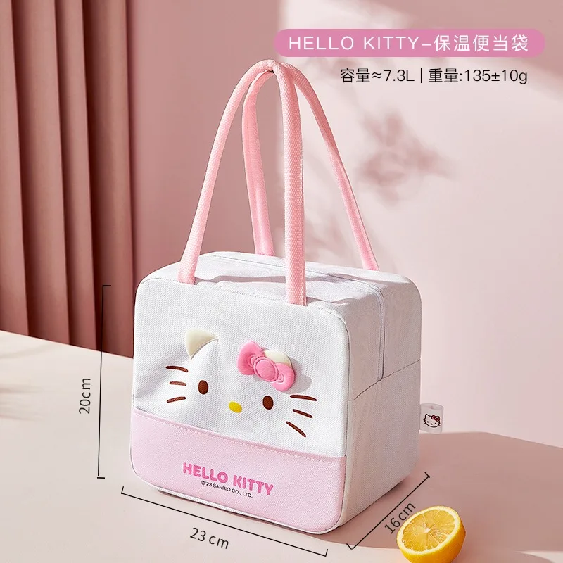 Sanrio Hello Kitty Cinnamoroll Anime Kawaii Lunch Box Simpatico cartone animato My Melody Bento Tote Bag Lavoratore Giocattoli scolastici per ragazze