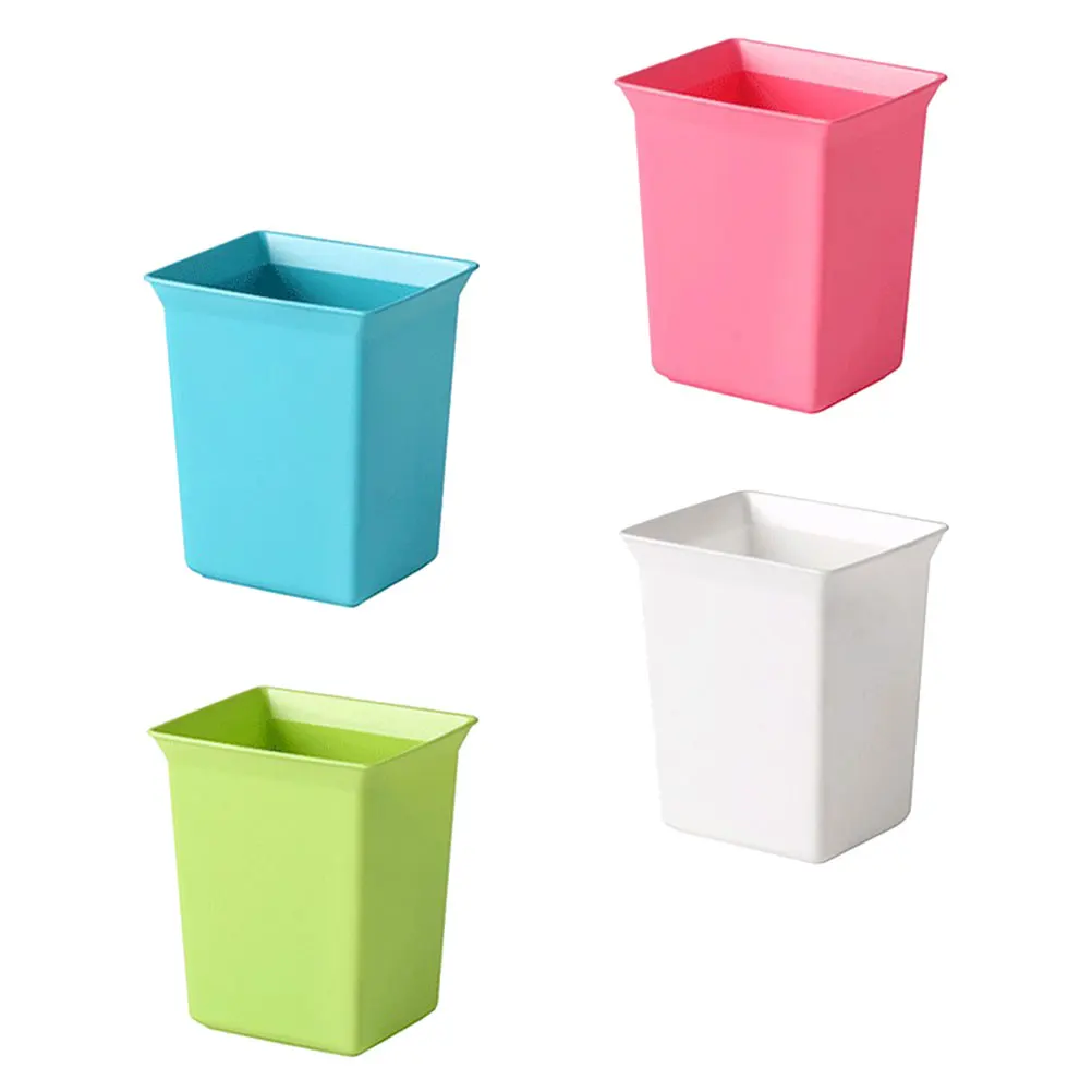

4pcs Desktop Storage Boxes Mini Trash Bins Small Rubbish Containers Creative Garbage Cans Office ganizers Simple Lid Design