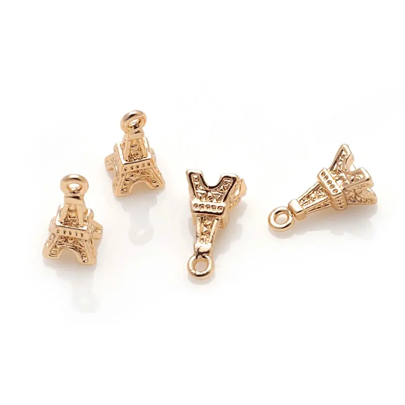 18K Gold Color Airplane Bicycle Tower Windmill Charms Pendants High Quality Diy Jewelry Making Necklace Earrings Accessories