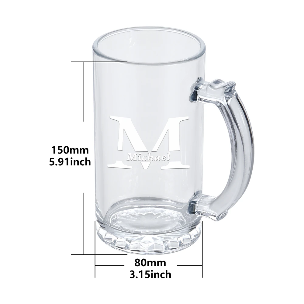 Gifts For Men Engraved Glass Beer Personalized Mug Beer Gifts Customized Father\'s Day Gifts Birthday Present for Him Dad Brother