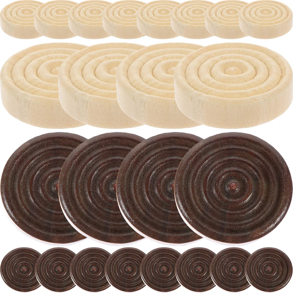 

24 Pcs Chess Accessories Wood Checkers Round Wooden Backgammon Game Accessory Replacement