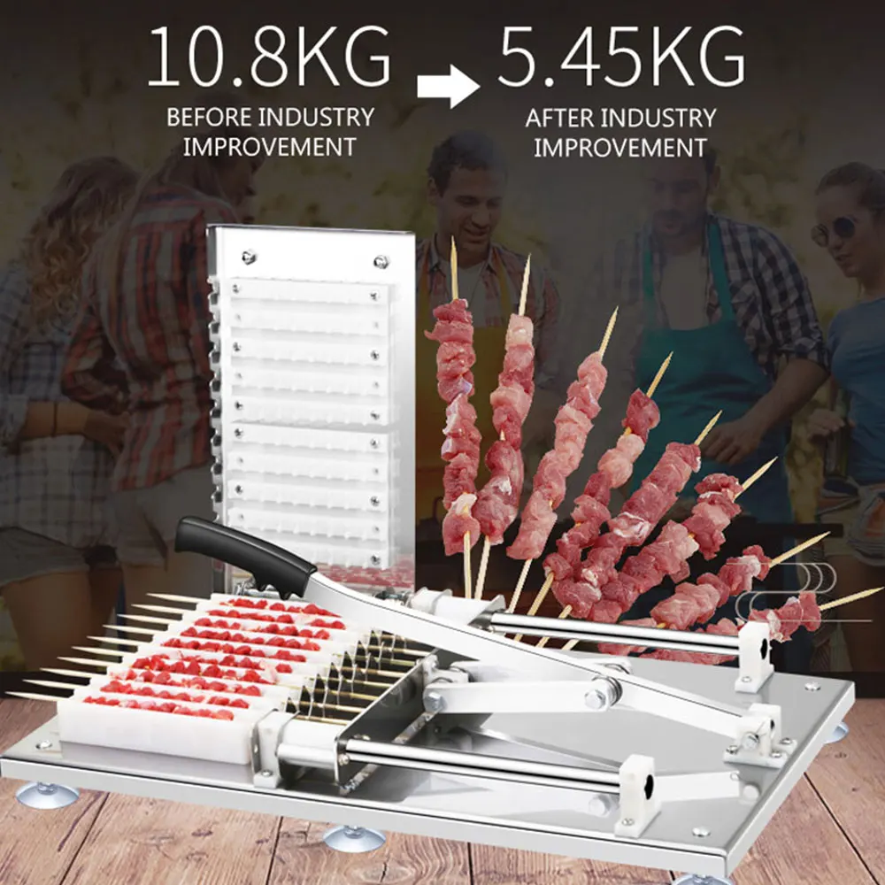 Wersja 2025 Maszyna do szaszłyków mięsnych Maszyna do szaszłyków jagnięcych ze stali nierdzewnej Grill Kebab Piercer Maszyna do sznurka mięsnego
