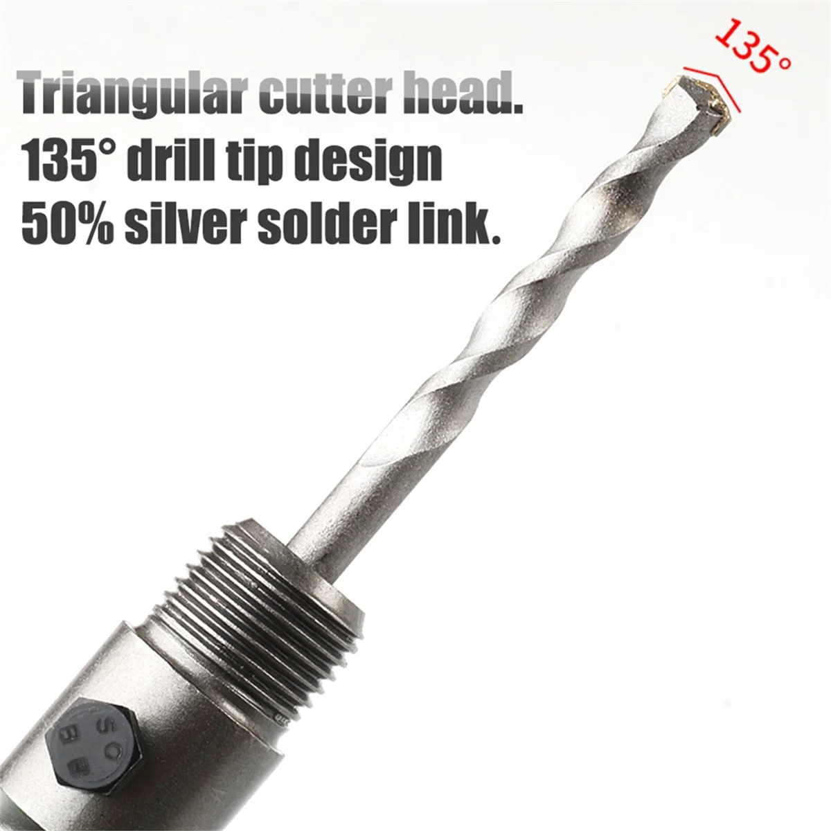 SDS Plus Hammer Drills Wall Hole Saw Drill Bit Set Cutter Tools with Round Shaft Concrete Cement Stone Hole Opener,65mm