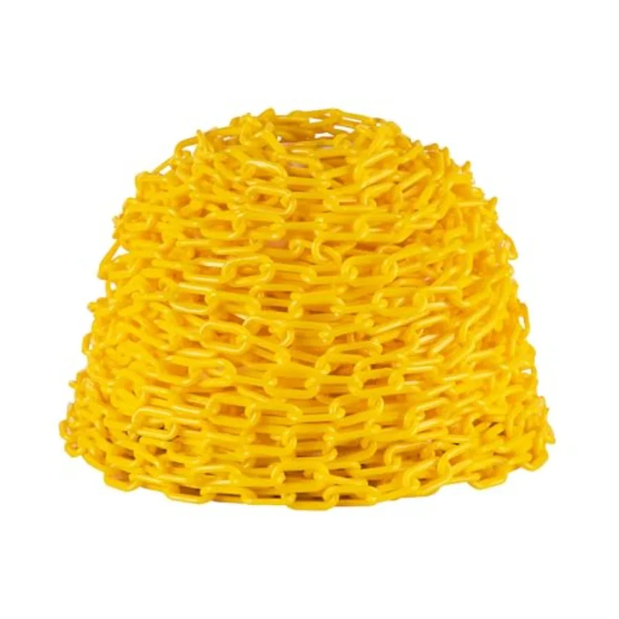 

Yellow Plastic Chain Links Large 230Feet Safety Chain Barrier UV Protected with 50 S-Hooks, Heavy Duty Caution Chain for Crowd