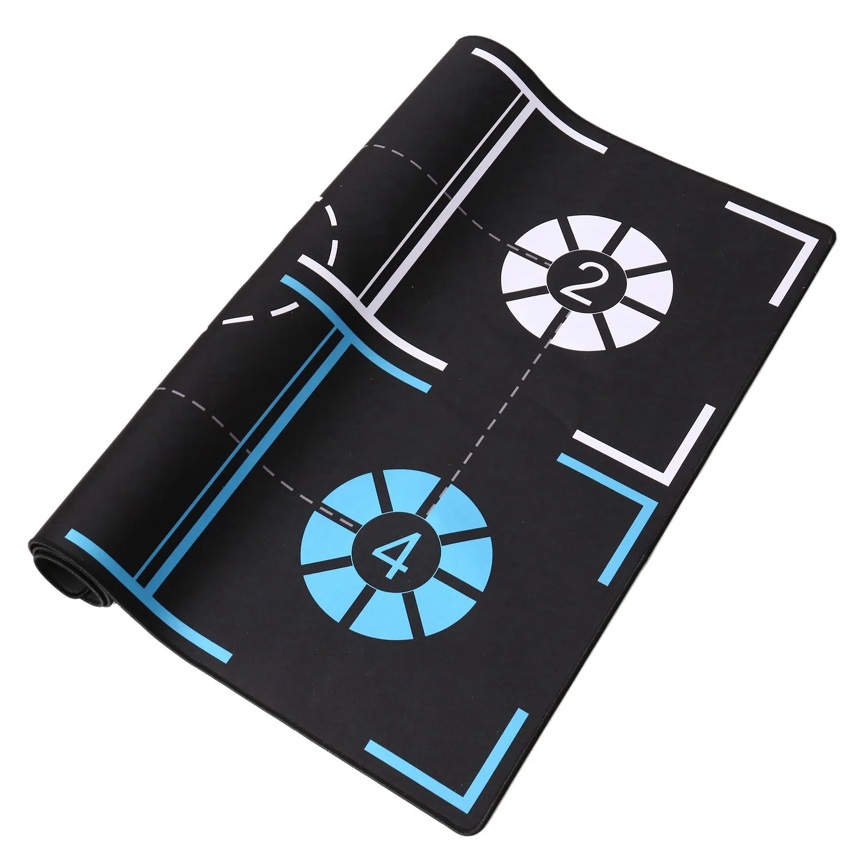 【Venda de verão】 2x tapete de treinamento de basquete padrão antiderrapante tapete de prática de pé drible controle auxiliar passo esteira 108x76cm