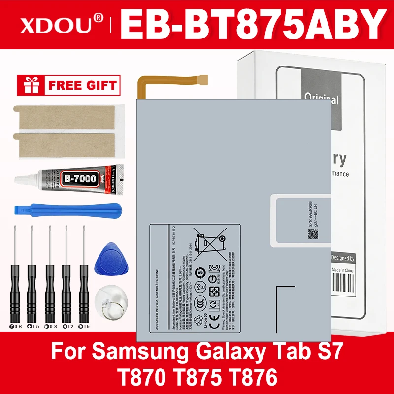 Совершенно новая батарея EB-BT975ABY EB-BT875ABY для Samsung Galaxy Tab S7+ S7 Plus 12.4 SM-T976B SM-T970/ S7 T875, батарея для планшета