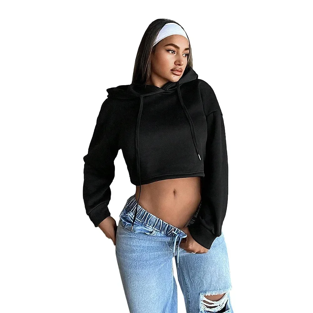Nouvelle annonce dame nombril mode sweats à capuche sexy tenue de sport décontracté sweats femmes à manches longues pulls à capuche manteau