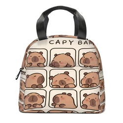 Capybara 여성용 다기능 보온 보온 도시락 가방, 어린이 휴대용 피크닉 토트백