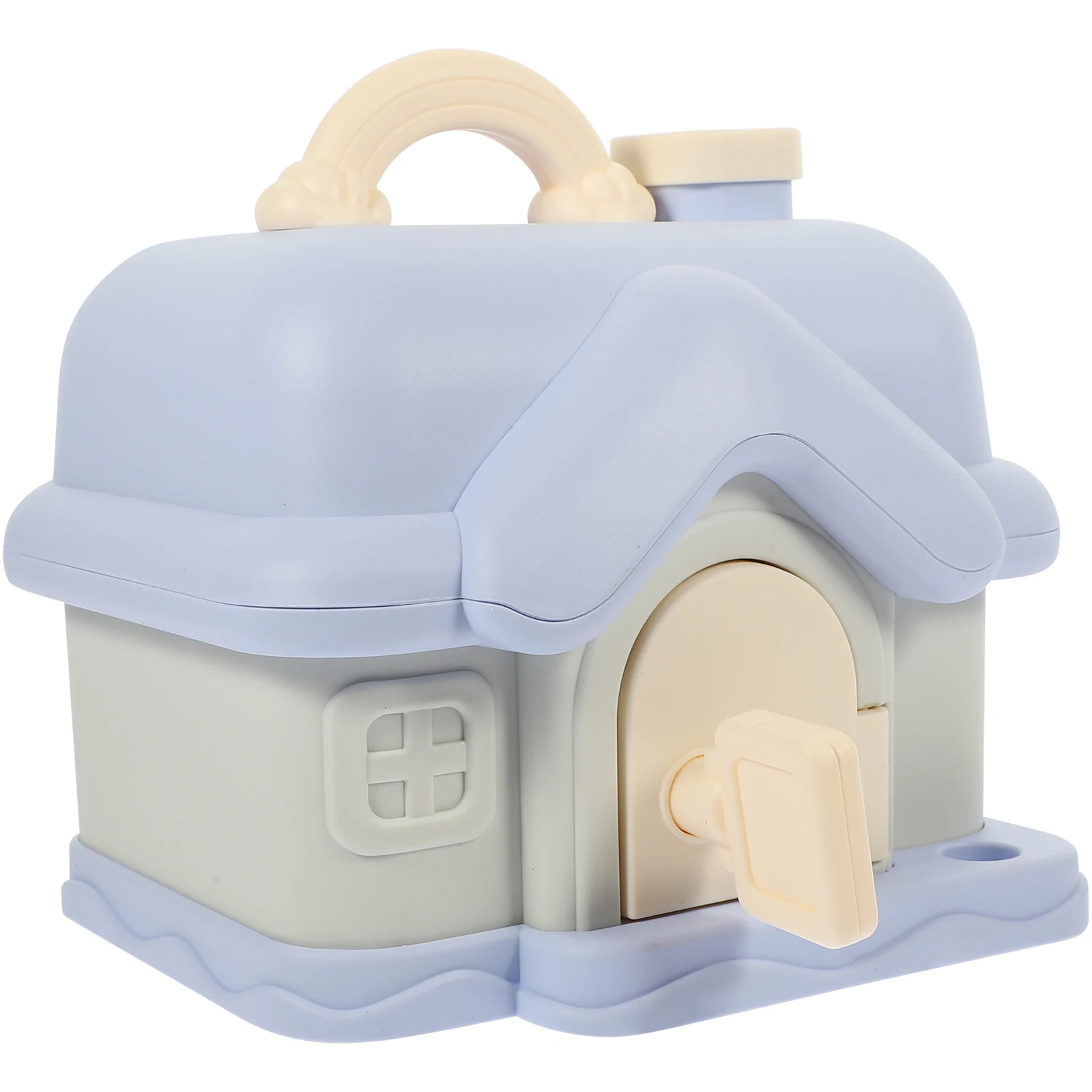 1 conjunto crianças casa forma cofrinho criativo caixa de poupança de moedas frasco de dinheiro de plástico com chave ornamento de mesa grande cofrinho