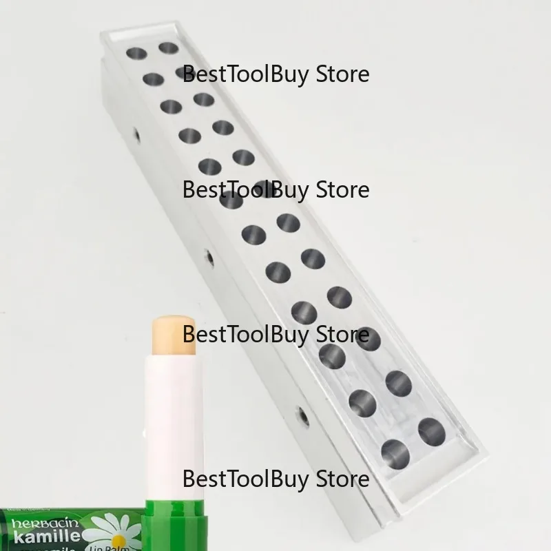 

Multi-Cavities Lip Balm Metal Mold Alloy Lipstick Pour Filling Mold for Factory 12.1MM 12.7MM