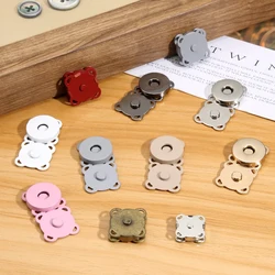 10 Sets Magnetic Snap Button Metal Plum Blossom Sew on Button Clasps Fasteners for Purses Handbag Clothes DIY Accessories