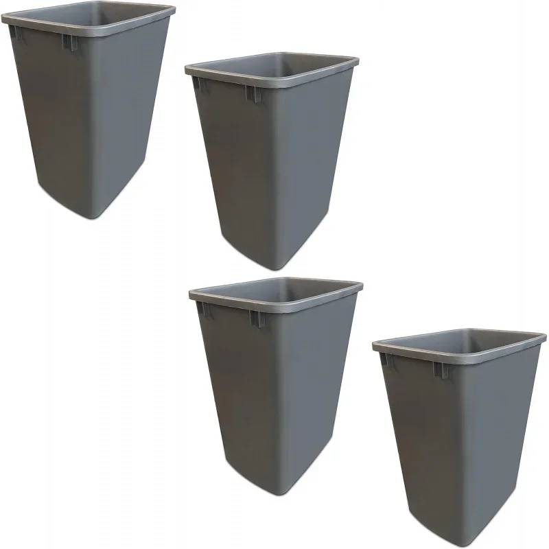 Plastic Trash Can - 35-Quart (9-Gallon) - Indoor Garbage Bin Kitchen, Home, Office and Commercial Use - Large Waste Disposal