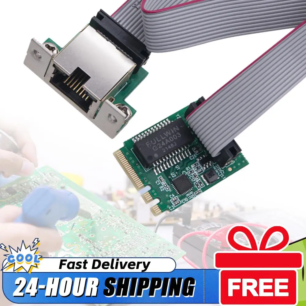 

Сетевая карта M.2 10/100/1000 Мбит/с, адаптер LAN M.2 RJ45, однопортовый Ethernet-адаптер M.2 A+E RJ45 с чипом RTL8111H для настольных ПК