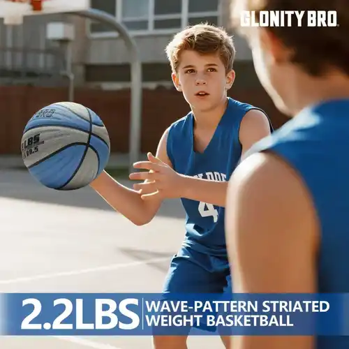 Imagen 2 del producto Baloncesto de entrenamiento pesado, 3/2,2 libras, 29,5 ""/28,5', compuesto de baloncesto ponderado para interiores y exteriores, para mejorar la manejo de la pelota, goteo