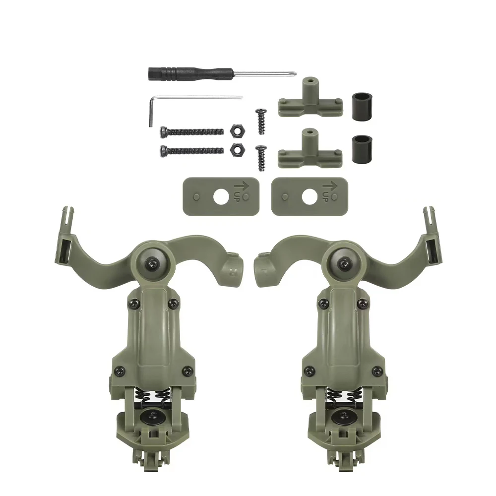 Shooting Headset Bracket Kit Multi-angle Rotation Helmet Rail Adapter Fit OPS Core ARC and Team Wendy M-LOK Rail Headphone Mount