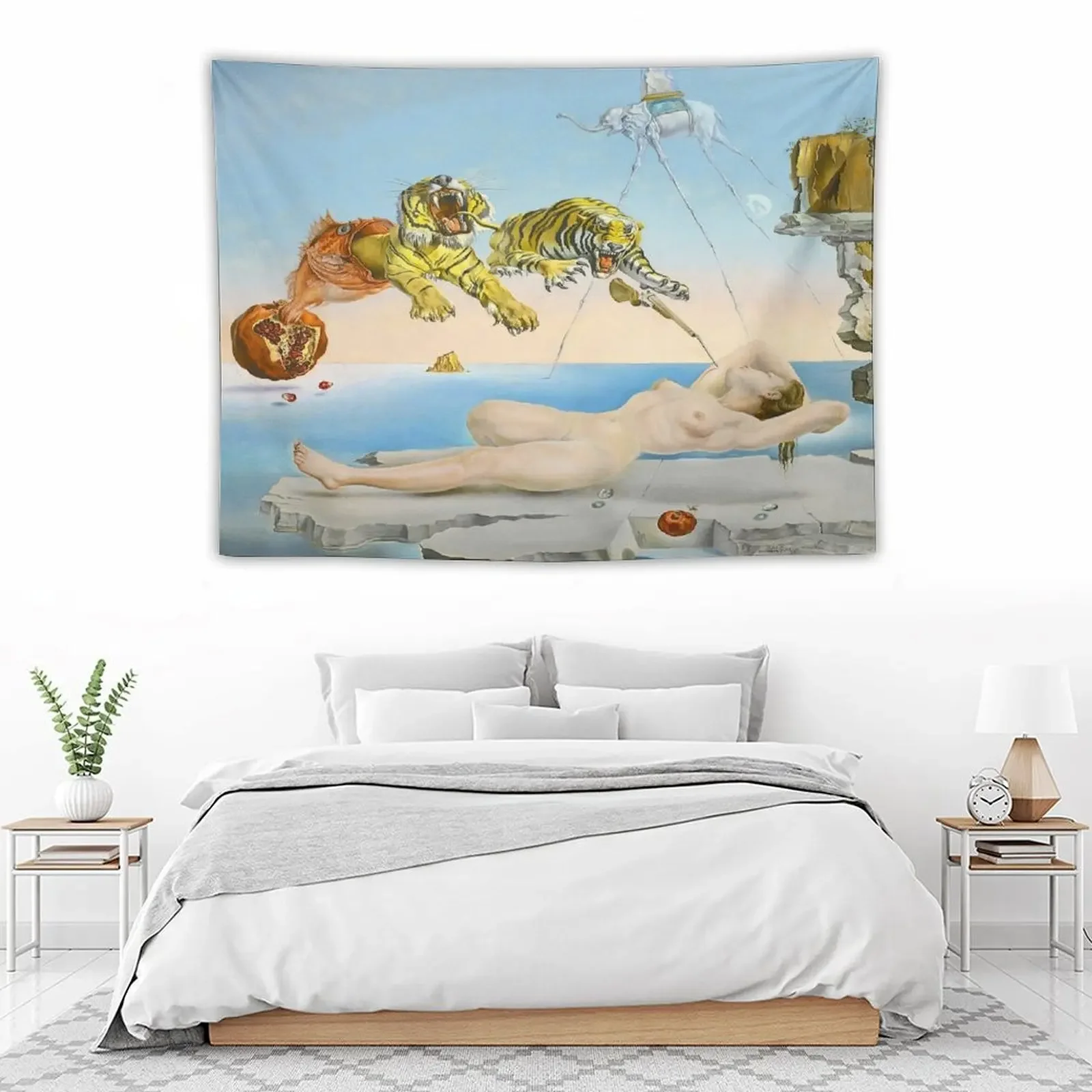 

Dream Caused by the Flight of a Bee, Dali (HD) Tapestry Custom Cute Room Things Tapestry
