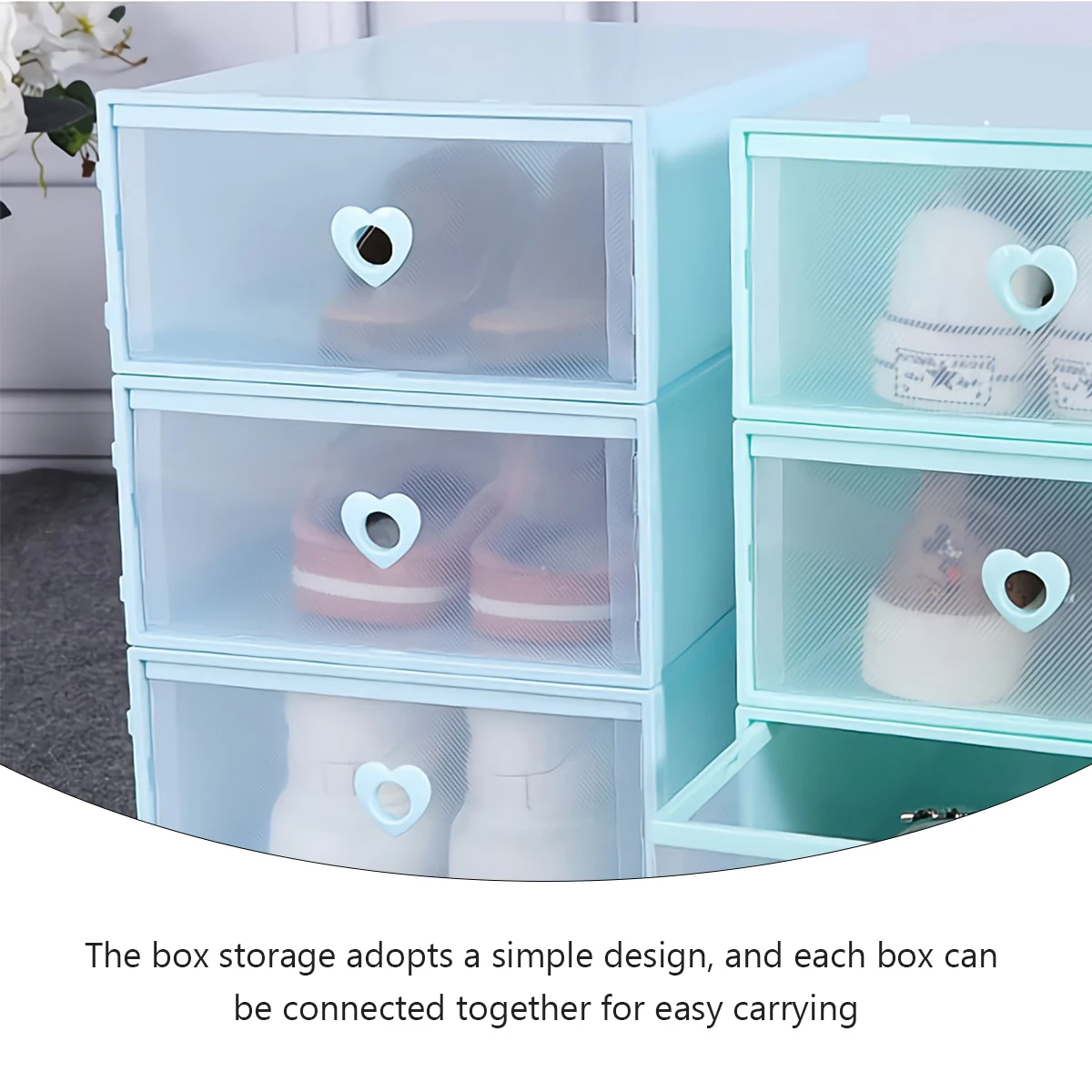 

3pcs Shoe Drawer-style Shoes Box Thickened Box Plastic Transparent Window Easy Clean Moisture-proof Large Capacity