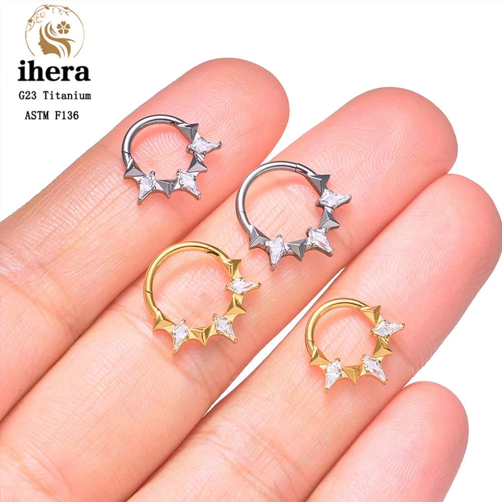 ASTM F136 Titan Birnenförmiger Zirkonia Nasenring 16G Klappbarer Clicker Segment Daith Ohrring Hoop Septum Knorpel Conch Helix Piercing Schmuck – Detail 39