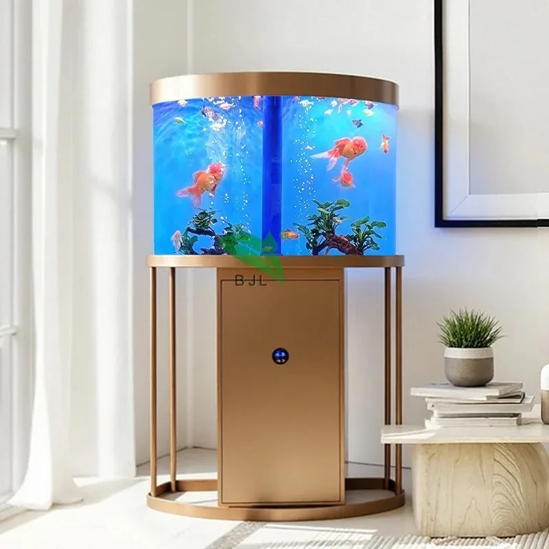 

Best-selling Stainless Steel Base Large Standing Clear Acrylic Fish Tank Aquarium Decoration for Home and Commercial Use