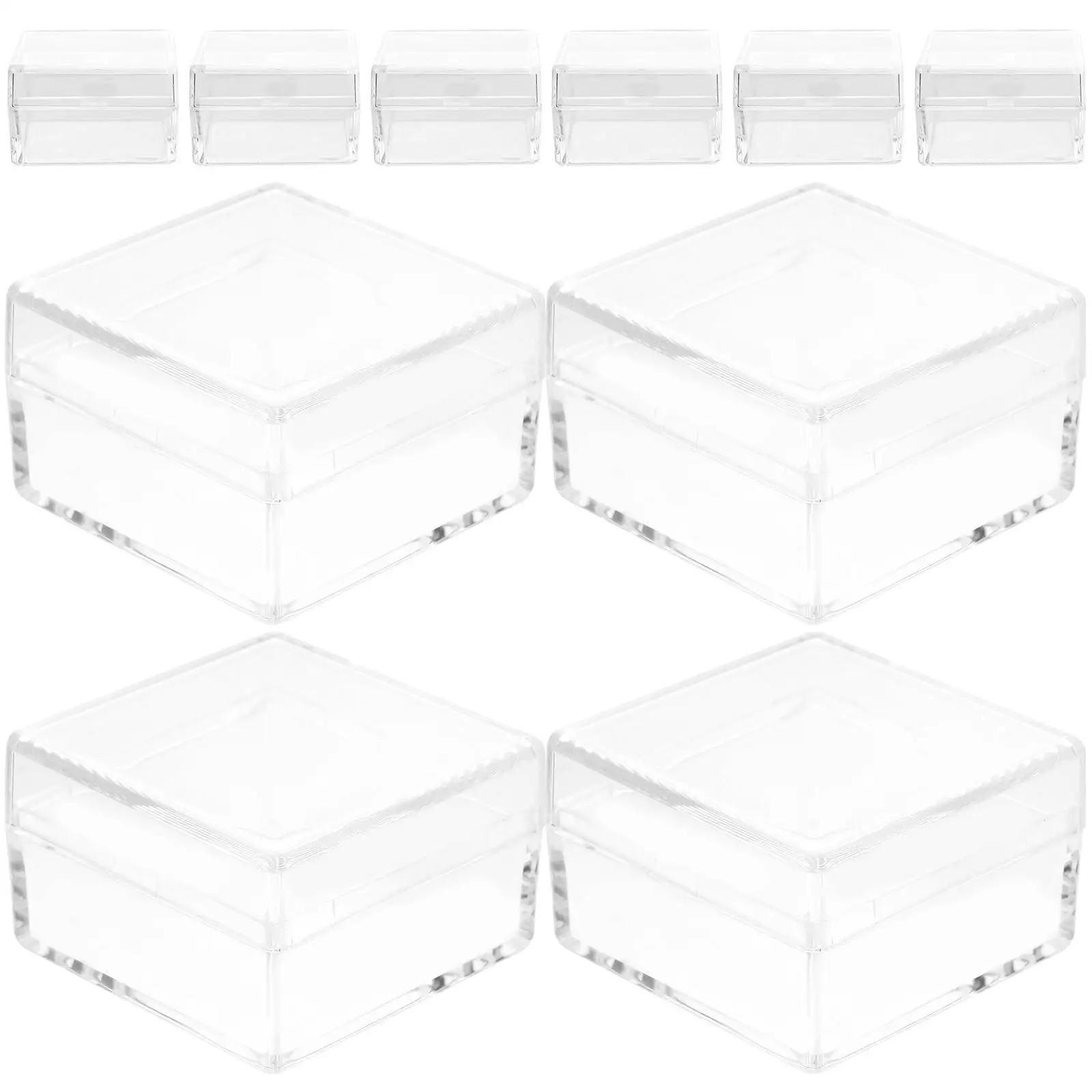 10 Pcs Transparent Storage Boxes Mini Specimen Display Cases Clear Plastic Containers Home ganization Solutions