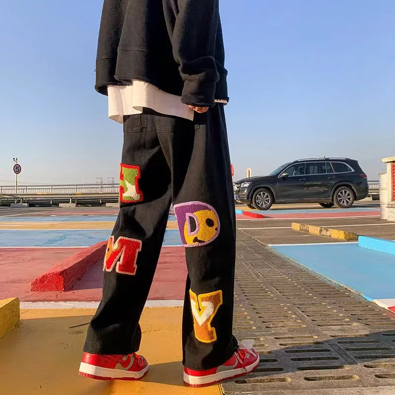 Men's pants loose all-match overalls autumn and winter ins tide wide-leg trend y2k casual pants men's trousers