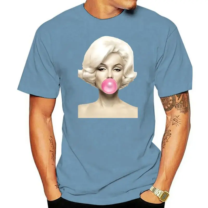 Marilyn Monroe Female T-Shirt Women Bubble Gum Chewing Gum Print Aesthetic Clothes Graphic Tee ...