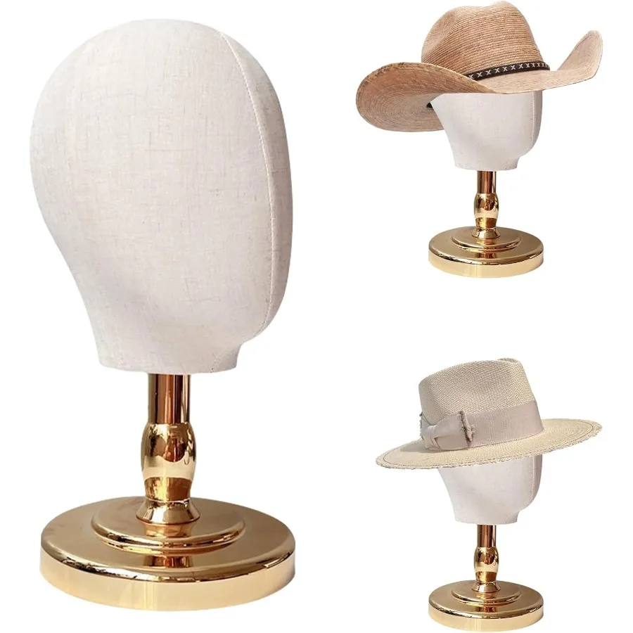 حامل رأس شعر مستعار غير قابل للدبابيس مقاس 21 بوصة لعرض الشعر: رأس عارضة أزياء بقاعدة كروم قابلة للتعديل مع كتلة قماشية تدعم مثالية لـ W #1