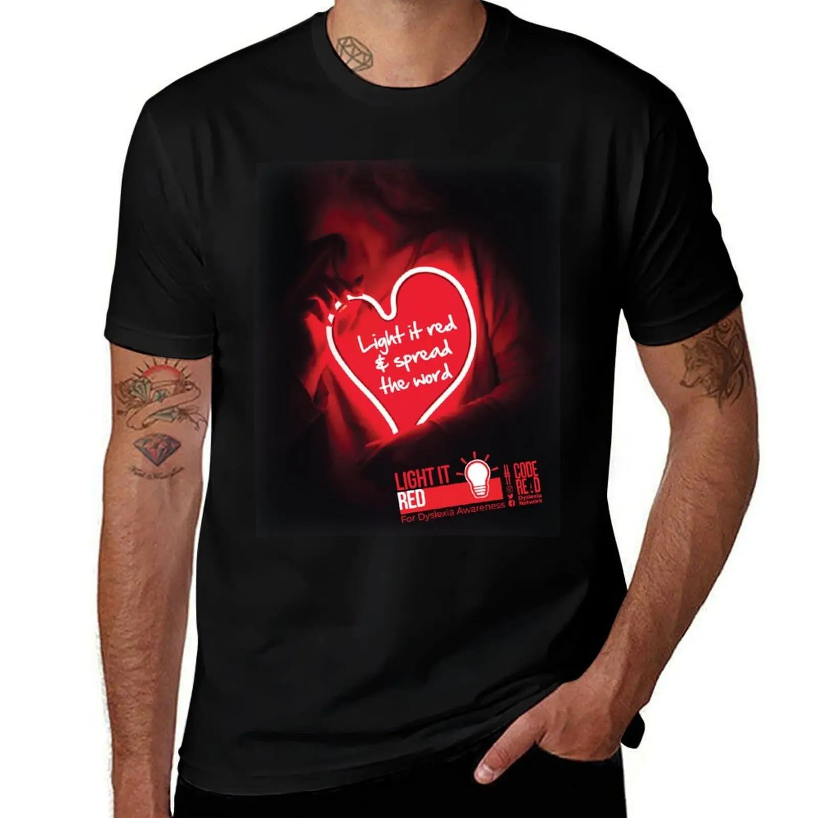 Light it red & spread the word T-Shirt man t shirts cotton T-Shirt