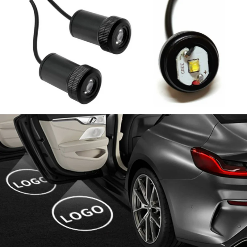 

2PCs Car Door Logo Welcome Projector Lights LED Ghost Shadow Courtesy Light Auto Decorative Accessories For Door Light