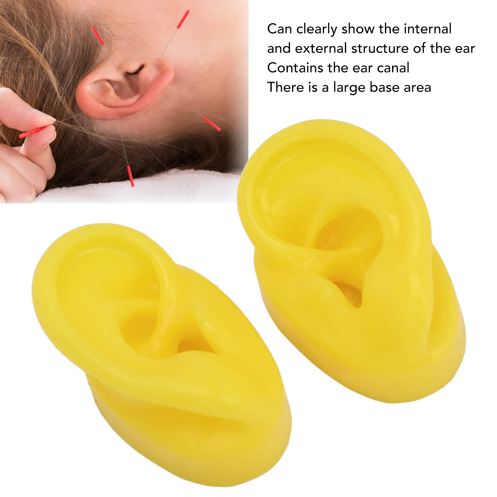 Silicone Ear Model Soft Tough Bubble  Yellow Waterproof Ear Displays Mould for Hospital Simulation Ear Mould