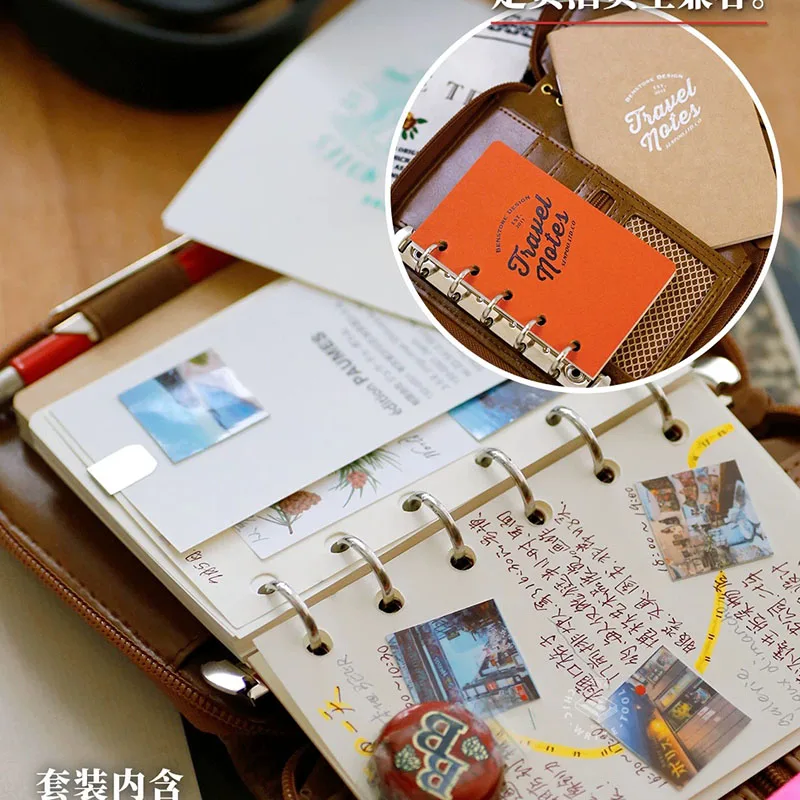 A7 Budget Binder Cash Envelopes System Wallet Budget Planner Organizer 6 Ring PU Leather Cover Notebook with Zipper