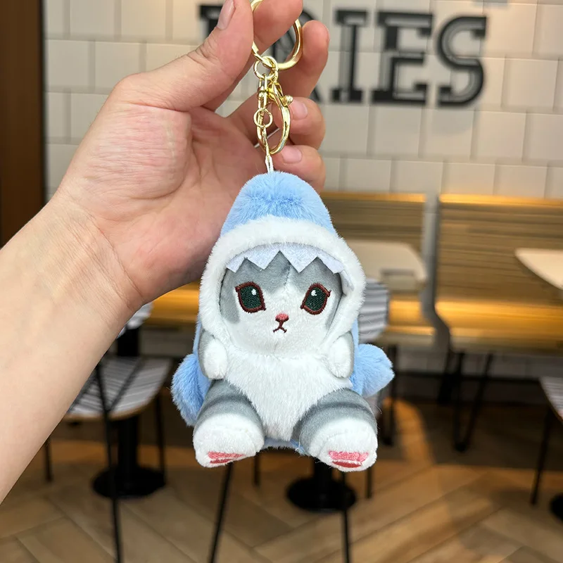 Kawaii Shark Cat Plush Toy Soft Stuffed Colorful Shark Cat Doll Kids Toys Birthday Christmas Gift for Boys Girls