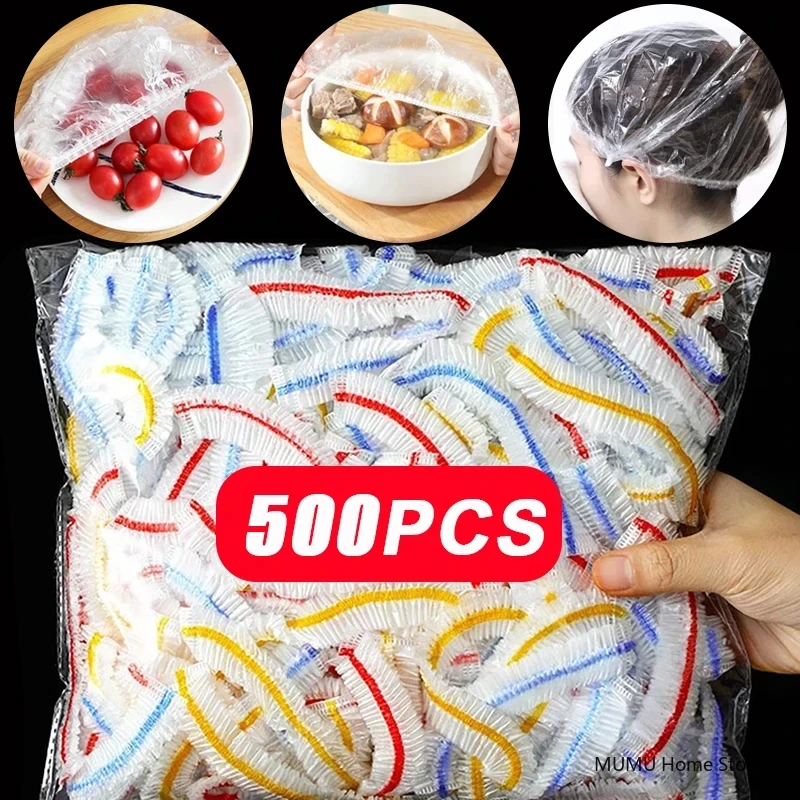 Disposable Food Cover Food Grade Fruit Fresh-keeping Plastic Bag Preservation Storage Transparent Food Bowl Protective Covers