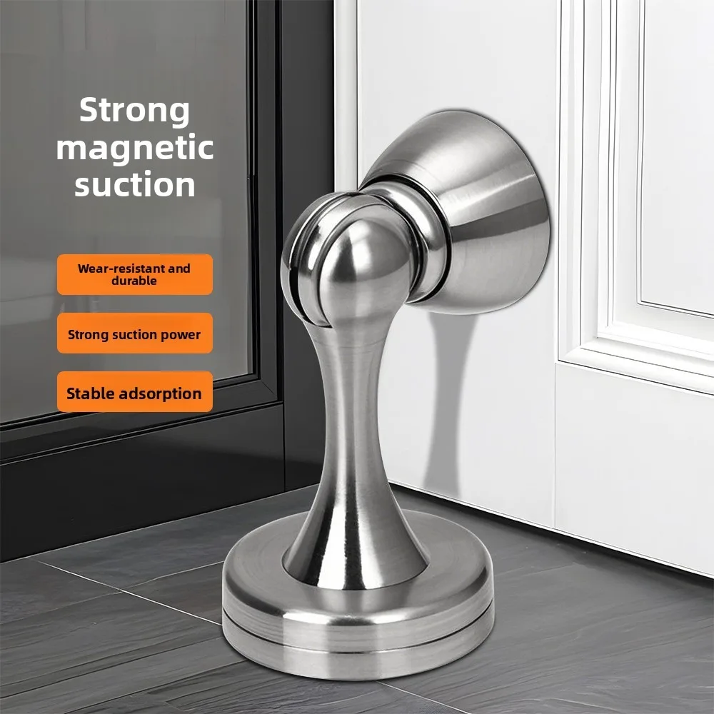 Zinc Alloy Quiet Magnetic Door Stopper, Luxury Heavy-Duty, Anti-Collision & Windproof Door Catch for Bedroom, Bathroom & Hotel