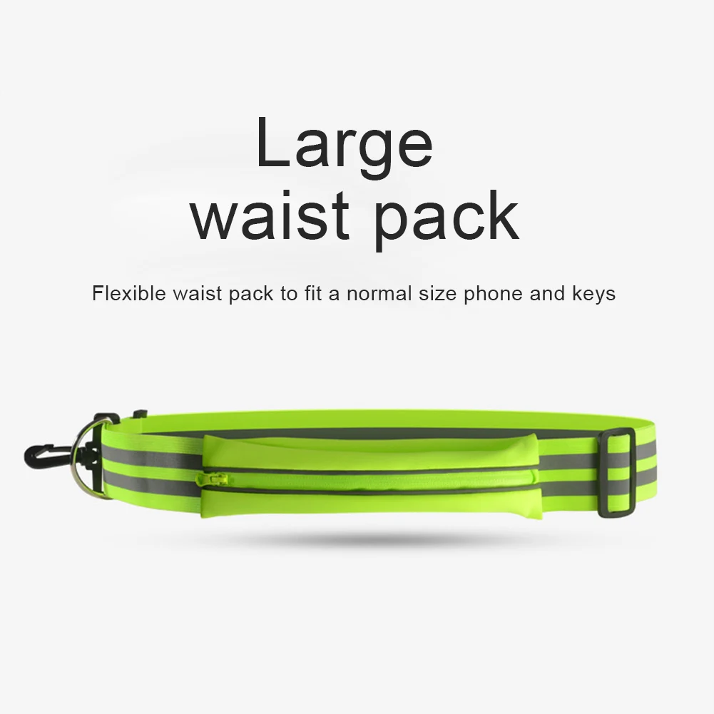 Reflective Shoulder Strap Reflective Belt with Pouch Running Belt High Visibility Elastic Belt Cycling Strap for Running Cycling