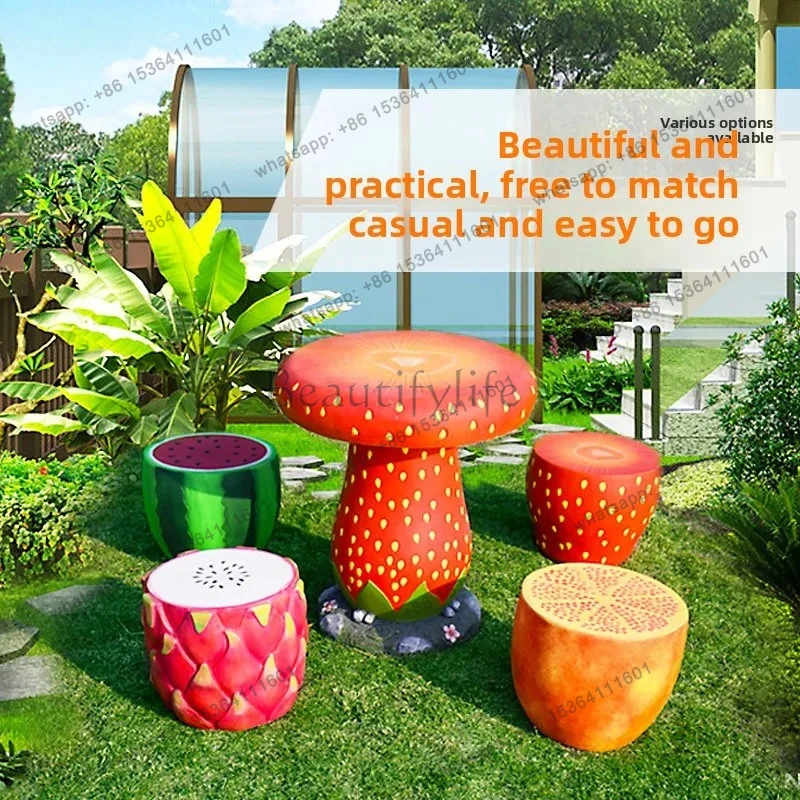 Villa Garden Decoration Courtyard Landscape Outdoor Park Community Table and Chair Ornaments Fiberglass Sculpture