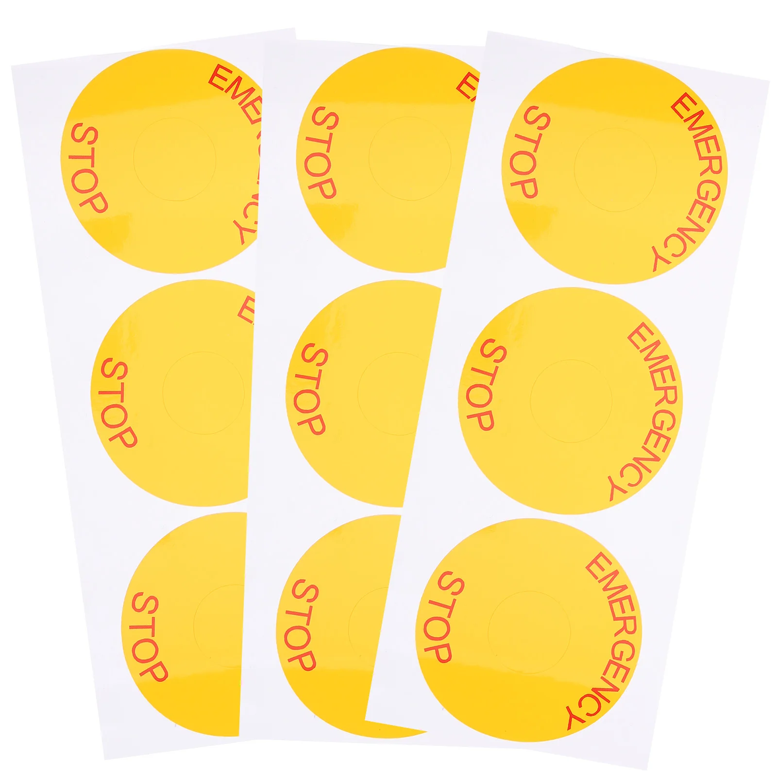 10 Pcs Flowers Emergency Stop Sign Electrical Labels Sticker Pvc Safety Stickers Switch