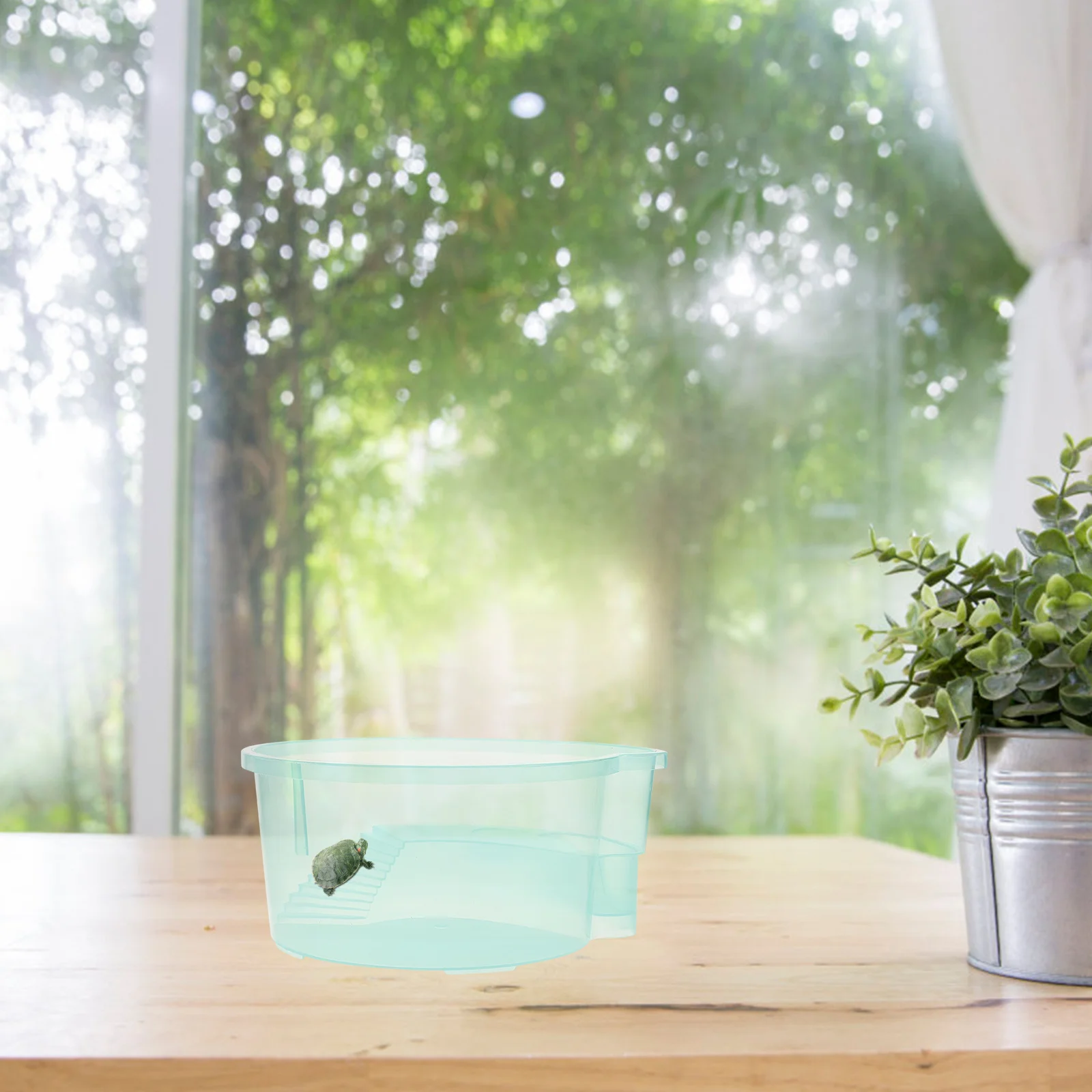 

Turtle Aquarium Multipurpose Tank Molding Safe Healthy Reptile Environment Turtle Tank Fish Farming Container