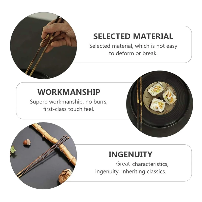 N85R-1 Pair Long Bamboo Chopstick Reusable Chopsticks Sushi Chopsticks Hot Pot Chopsticks Anti- Slip Chopsticks Tableware