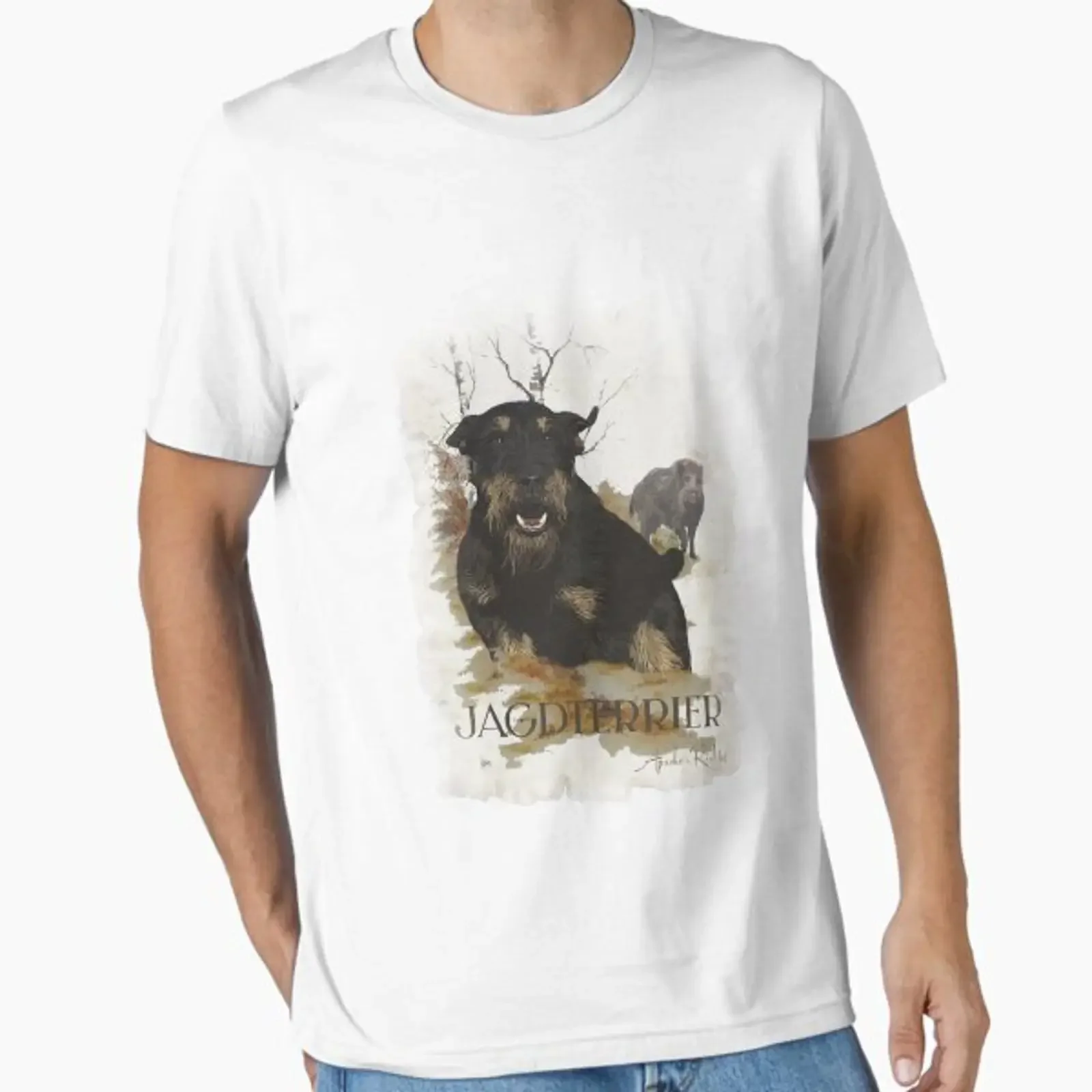 Jagdterrier Apache hunting boar Essential T Shirt vintage Washed fashion streetwear homme designer clothes Unisex graphic