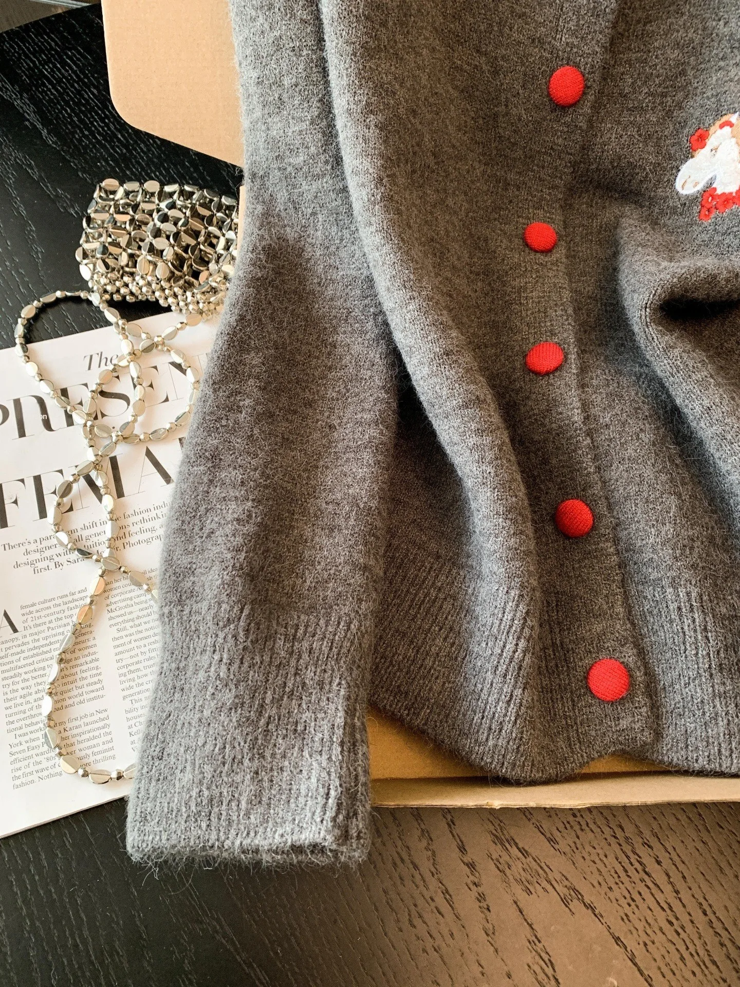 

Soft ort Knitted Cardigan Women's Early Spring New Sle Inner Wear Base Sweater Jaet Sweet Sle Loose Fit Polyester Fiber