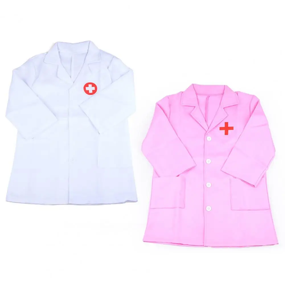 Kids Cosplay Nurse Gown Hat Uniform Set Simulation Doctor Nurse Work Children Uniform Hospital Role Play Doctors Suit Nurse Robe