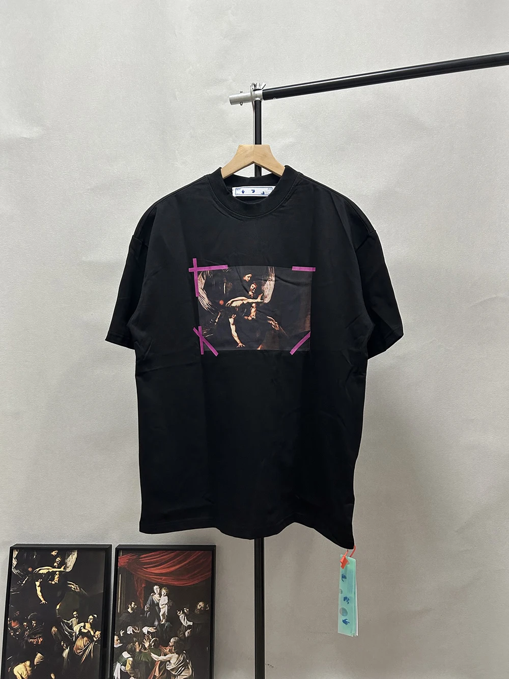 

High Quality Vintage Oil Painting Print T shirt Men's Summer Short Sleeve Top Tees Fashion Street OFF T-shirts Oversized