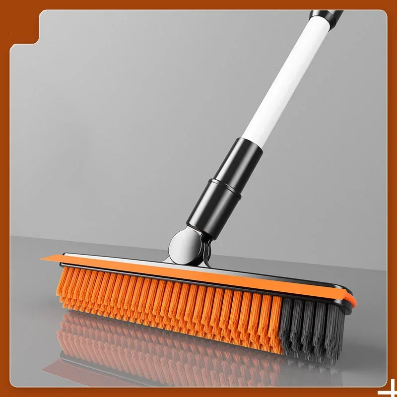 New Cleaning Tools Scraping Brush Two-in-one Corner Narrow Seam Cleaning Brush Metal 90cm Telescopic Rod V-shaped Brush Head