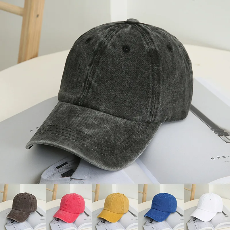 Outdoor visor hat solid color hat washed old baseball cap hip hop couple cap baseball cap